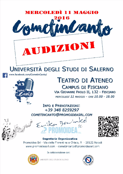 CometinCanto chiamato al Campus di Fisciano dell'Università degli Studi di Salerno